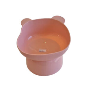 Comedouro Elevado para Gatos Ursinho Rosa