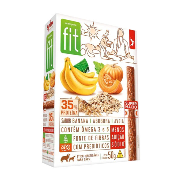 Stick Fit Petisco Palito Spin Pet para Cães Sabor Banana 50g